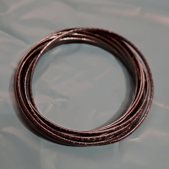 Gunmetal Tone Bangle Set - Picture 3 of 6